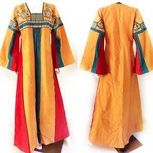 Vintage ABAYA Middle East embroidered maxi dress